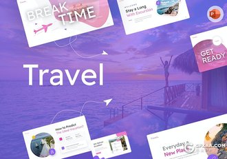 80页高端国外创意旅游度假风景介绍主题PPT模板 - 顶尖PPT