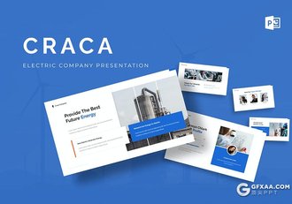 30页扁平化蓝色新能源项目展示合作PPT模板 - 顶尖PPT