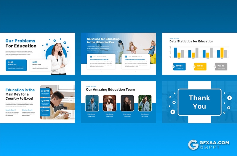 蓝色教育培训演示PPT模板 - 顶尖PPT