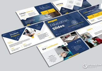 40页教育培训大学简介国外PPT模板 - 顶尖PPT