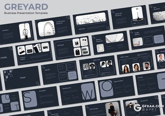 30页灰色扁平化业务团队展示商务风格PPT模板 - 顶尖PPT