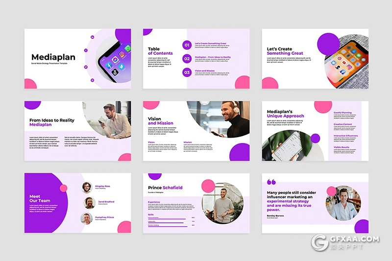 33页国外创意圆形设计商务产品展示PPT模板 - 顶尖PPT