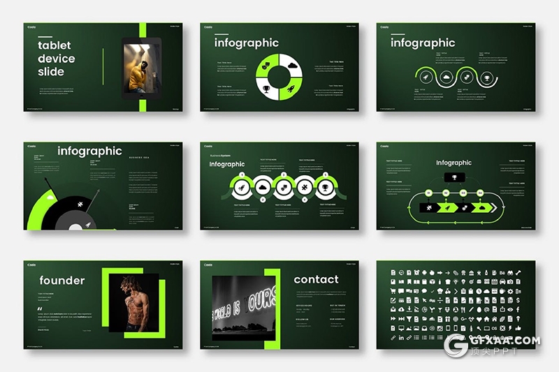 39页国外绿色设计公司简介设计作品展示PPT模板 - 顶尖PPT