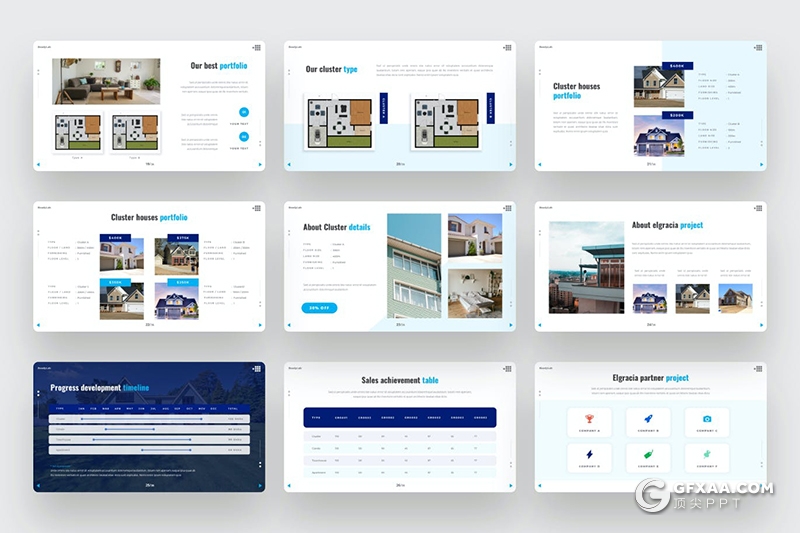 36页房地产宣传介绍商务通用Google slides模板 - 顶尖PPT