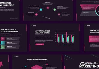 30页渐变色营销数据信息图形PPT模板 - 顶尖PPT