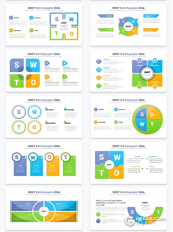 35页SWOT企业战略分析信息数据图形keynote模板 - 顶尖PPT