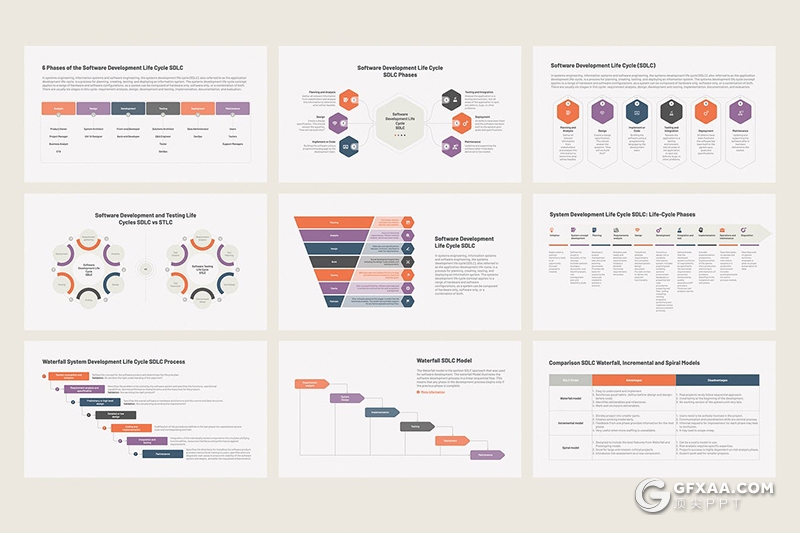 软件开发周期信息图形PPT模板 - 顶尖PPT