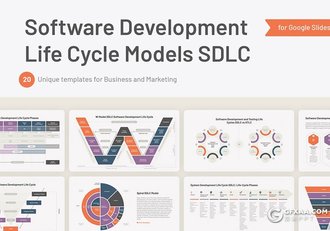 软件开发周期信息图形Google slides模板 - 顶尖PPT