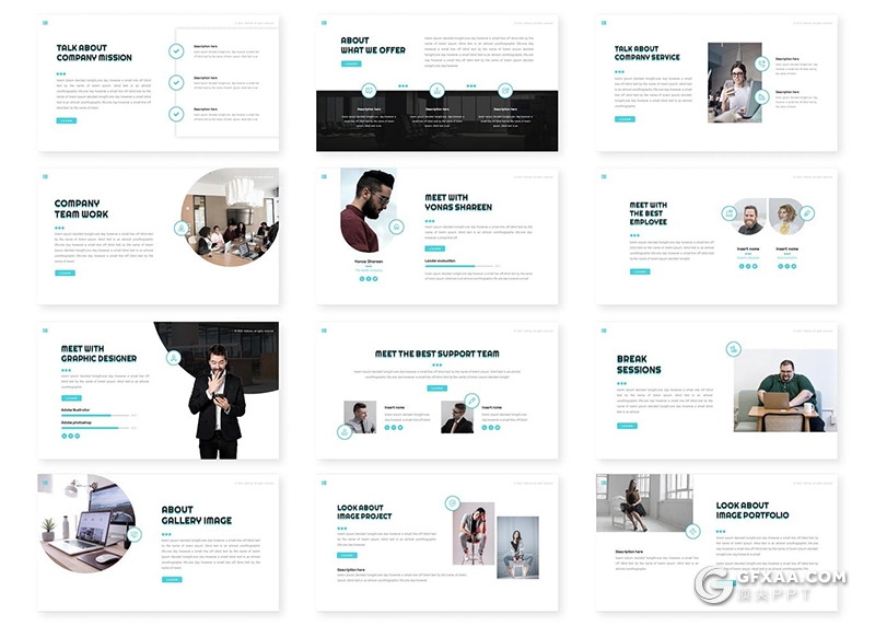 30页国外极简创意风格商务通用PPT模板 - 顶尖PPT