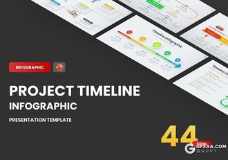44页国外彩色微立体项目进度时间轴图形PPT模板 - 顶尖PPT