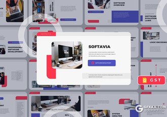 30页软件开发公司项目介绍项目合作通用Google slides模板 - 顶尖PPT