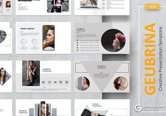 35页国外极简风格模特摄影写真Google slides模板 - 顶尖PPT