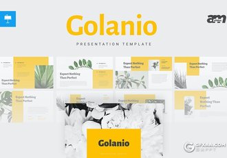 30页国外简约扁平化静态植物展示PPT模板 - 顶尖PPT