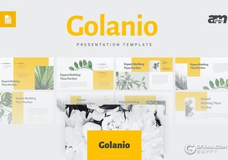 30页国外简约扁平化静态植物展示Google slides模板 - 顶尖PPT