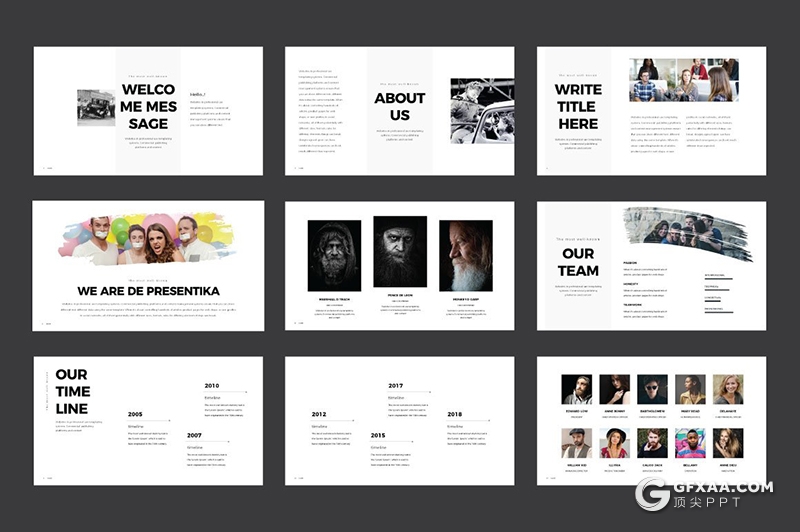 80多页黑白国外极简商务多用途PPT模板 - 顶尖PPT