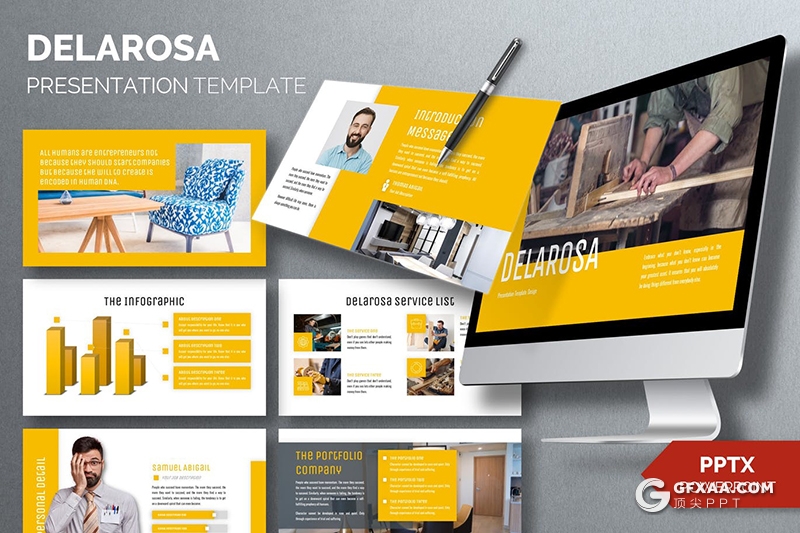 30页室内装修设计公司简介团队介绍PPT模板 - 顶尖PPT