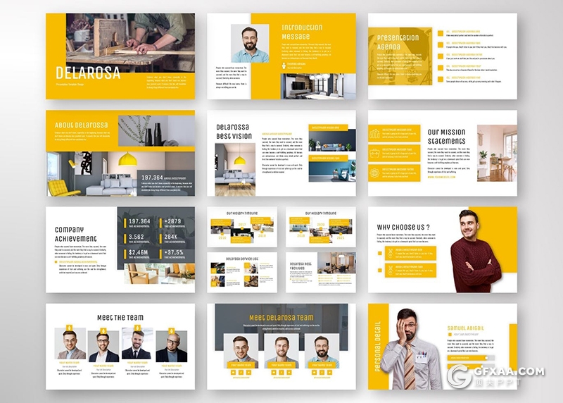 30页室内装修设计公司简介团队介绍PPT模板 - 顶尖PPT