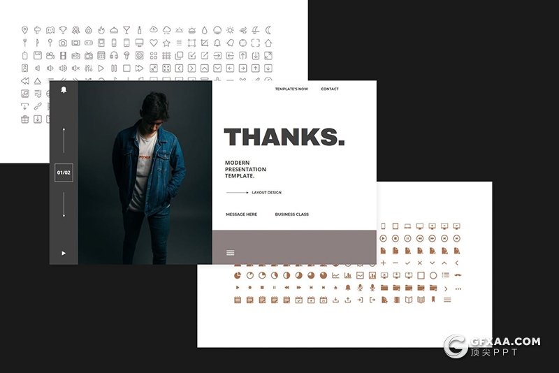 41页黑色极简风格创意艺术风格PPT模板 - 顶尖PPT