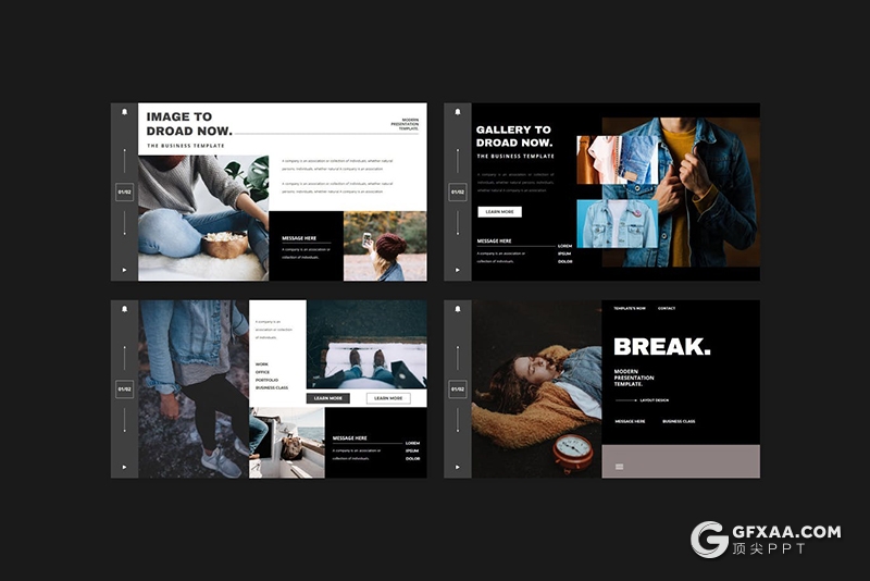 41页黑色极简风格创意艺术风格PPT模板 - 顶尖PPT