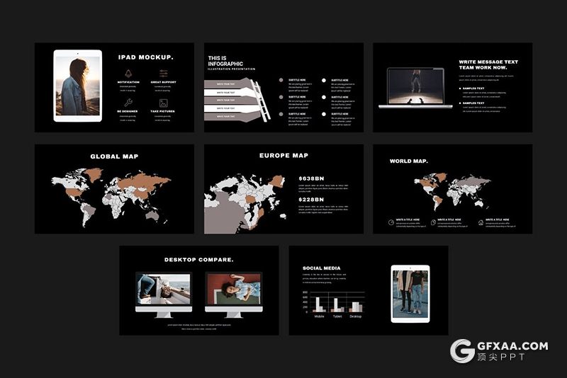 41页黑色极简风格创意艺术风格PPT模板 - 顶尖PPT