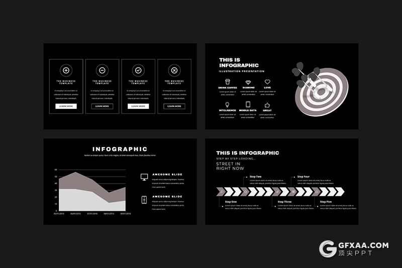 41页黑色极简风格创意艺术风格PPT模板 - 顶尖PPT