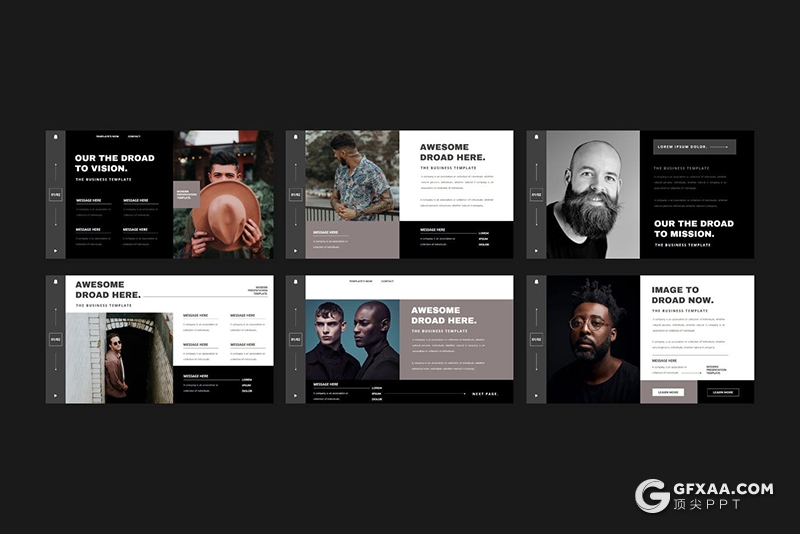 41页黑色极简风格创意艺术风格PPT模板 - 顶尖PPT