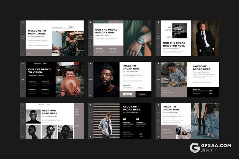 41页黑色极简风格创意艺术风格PPT模板 - 顶尖PPT