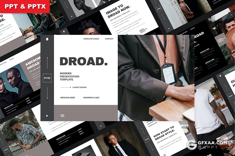 41页黑色极简风格创意艺术风格PPT模板 - 顶尖PPT