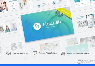 30页医学医疗研究报告医学团队展示国外PPT模板 - 顶尖PPT