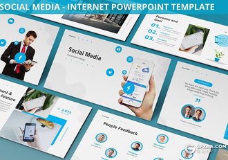 30页移动端社交媒体app应用数据分析PPT模板 - 顶尖PPT