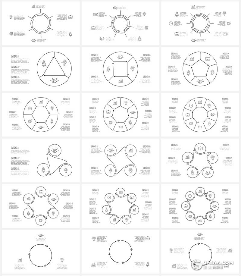 150页超美动画铅笔手绘涂鸦风格PPT数据图形逻辑图形合集 - 顶尖PPT