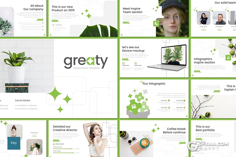 30页简约风格植物系国外keynote模板 - 顶尖PPT