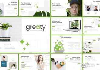 30页简约风格植物系国外keynote模板 - 顶尖PPT