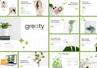 30页简约风格植物系国外Google slides模板 - 顶尖PPT