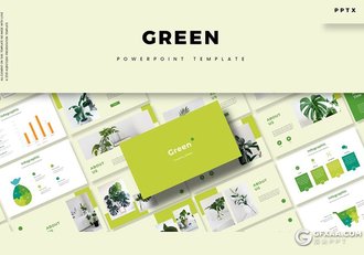 30页绿色国外小清新植物系PPT模板 - 顶尖PPT