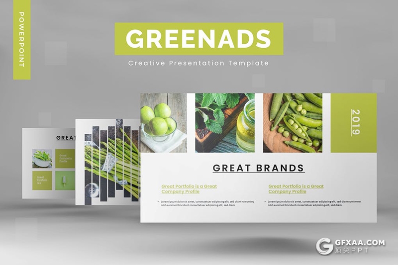 30页国外简约风格水果蔬菜介绍展示PPT模板 - 顶尖PPT