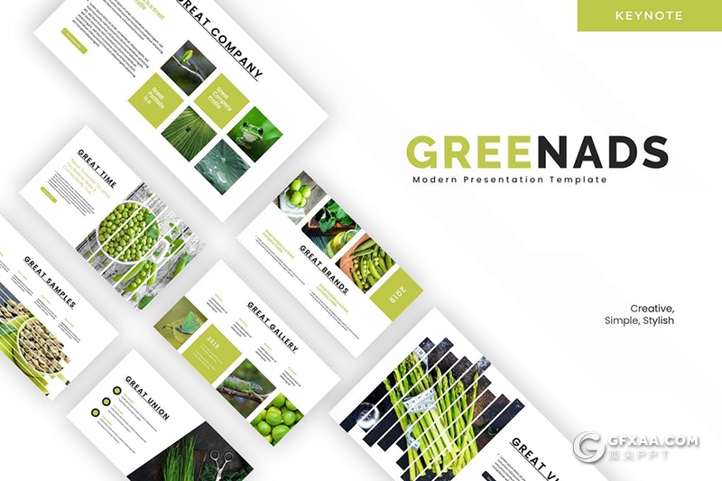 30页国外简约风格水果蔬菜介绍展示keynote模板 - 顶尖PPT