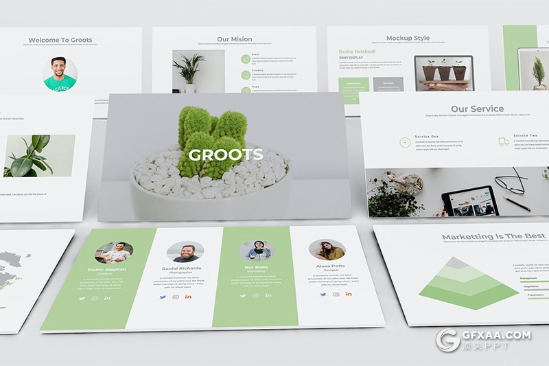 51页极简风格商务工作计划总结通用Google slides模板 - 顶尖PPT