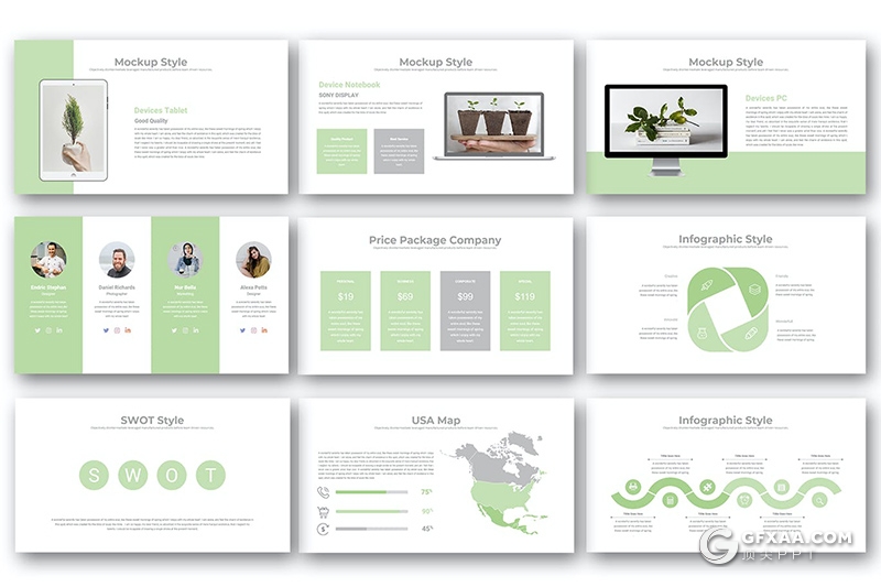 51页极简风格商务工作计划总结通用Google slides模板 - 顶尖PPT
