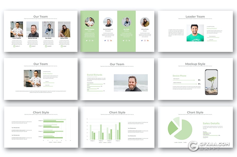 51页极简风格商务工作计划总结通用Google slides模板 - 顶尖PPT