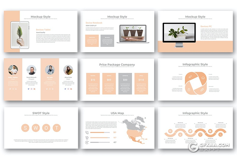 51页极简风格商务工作计划总结通用Google slides模板 - 顶尖PPT