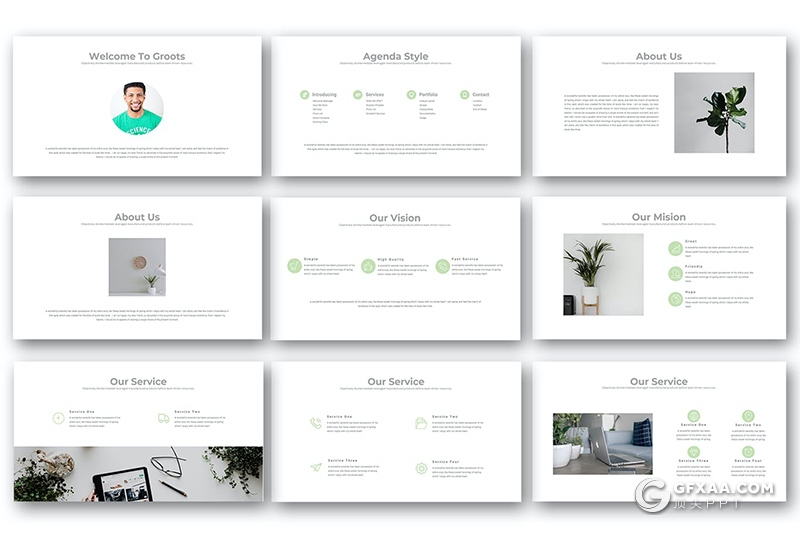 51页极简风格商务工作计划总结通用Google slides模板 - 顶尖PPT