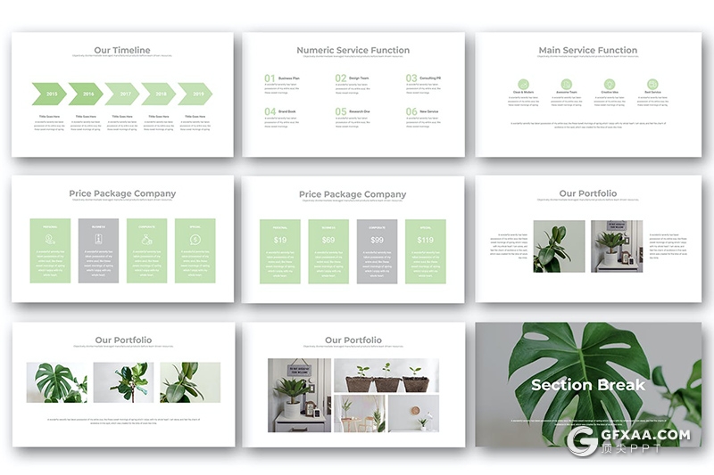 51页极简风格商务工作计划总结通用Google slides模板 - 顶尖PPT