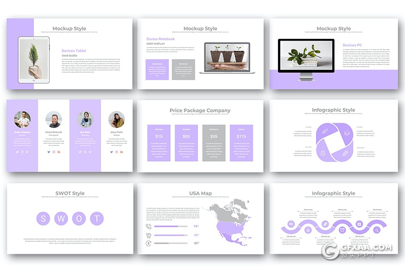 51页极简风格商务工作计划总结通用Google slides模板 - 顶尖PPT
