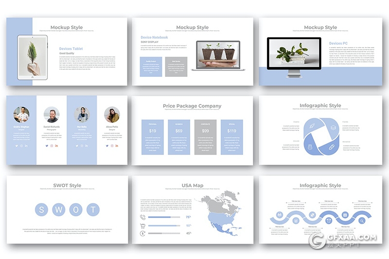 51页极简风格商务工作计划总结通用Google slides模板 - 顶尖PPT
