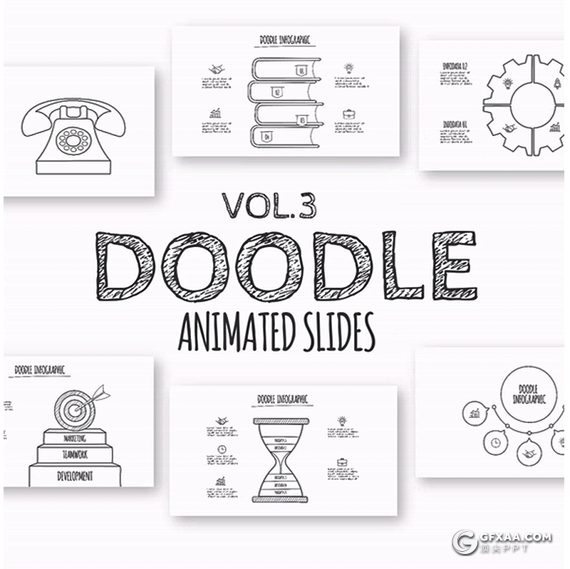 150页超美动画铅笔手绘涂鸦风格PPT数据图形逻辑图形合集 - 顶尖PPT