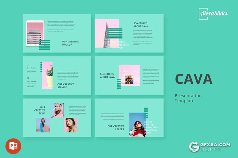 30页扁平化国外极简小清新风格PPT模板 - 顶尖PPT