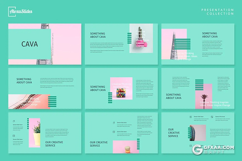 30页扁平化国外极简小清新风格PPT模板 - 顶尖PPT