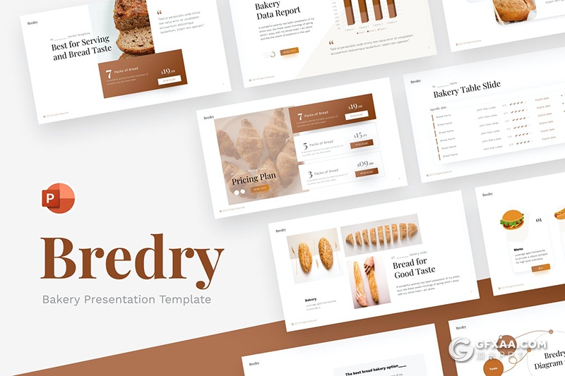 国外精致极简风格面包市场调研统计PPT模板 - 顶尖PPT