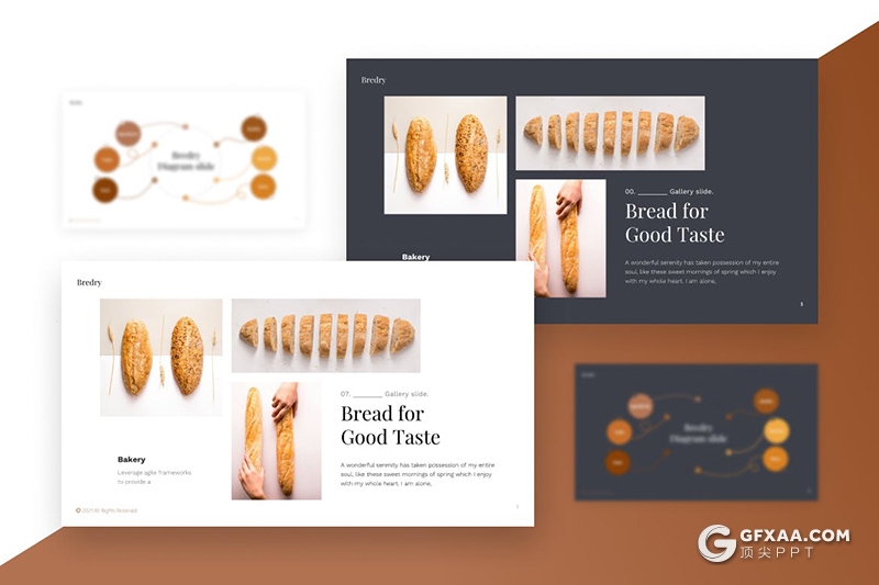 国外精致极简风格面包市场调研统计PPT模板 - 顶尖PPT